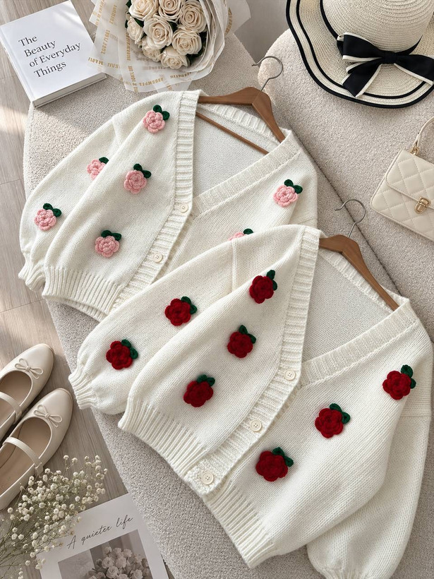 کاردیگن(ژاکت) گل برجسته فانتزی