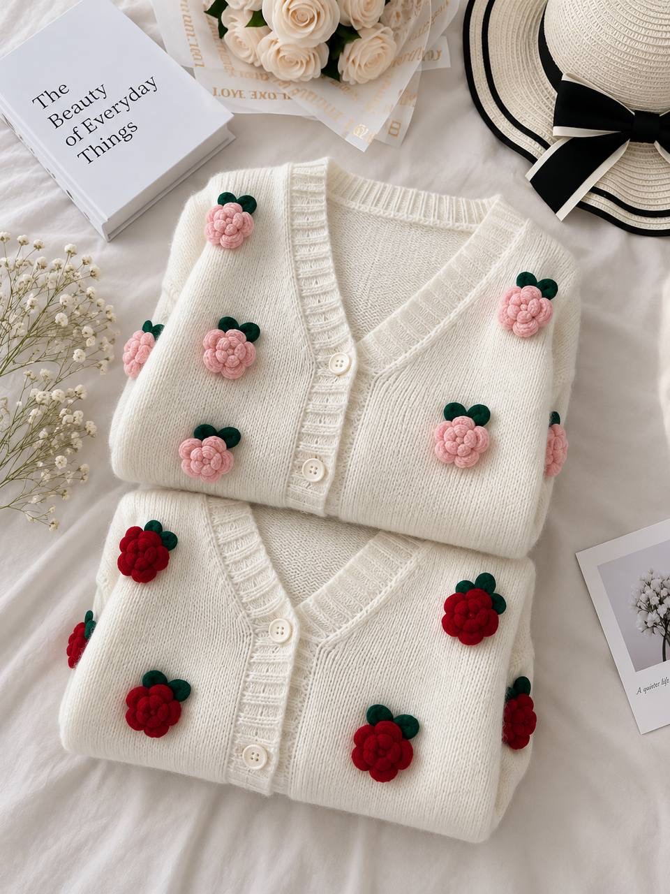 کاردیگن(ژاکت) گل برجسته فانتزی