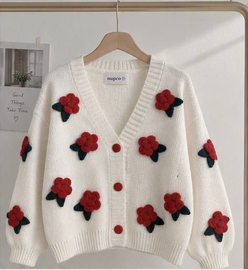 کاردیگن(ژاکت) گل برجسته فانتزی