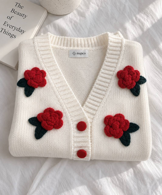 کاردیگن(ژاکت) گل برجسته فانتزی